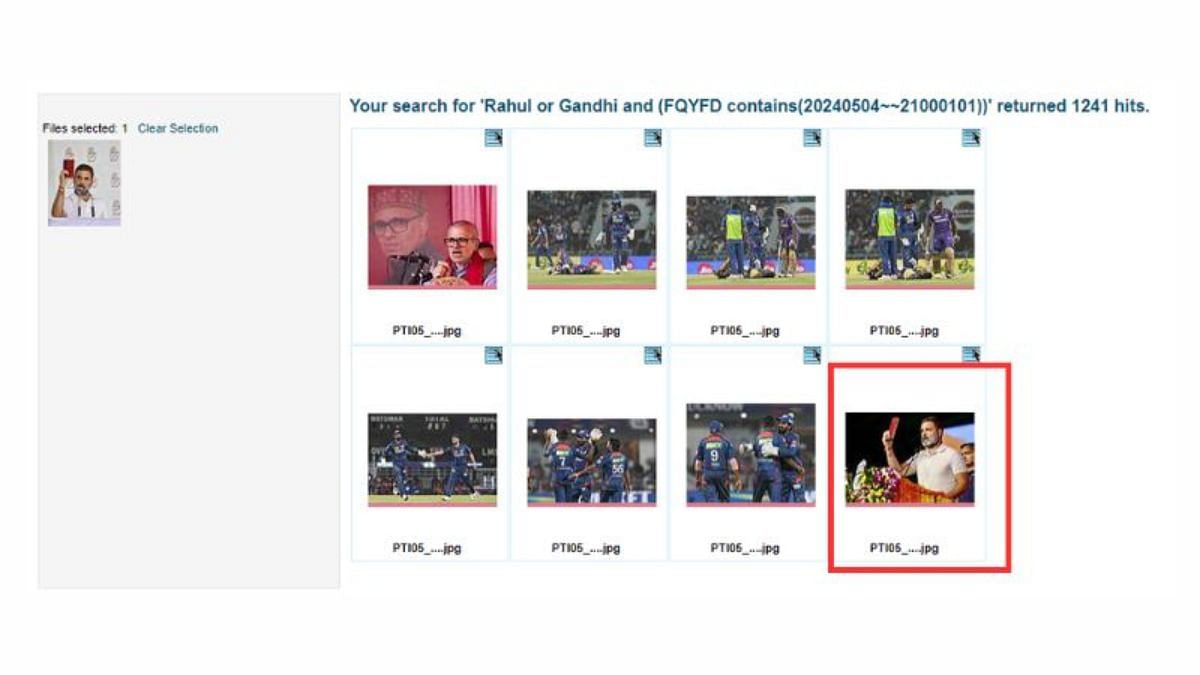 Rahul Gandhi's image on the PTI Photos website. (Source: PTI Photos/Modified by Logically Facts)