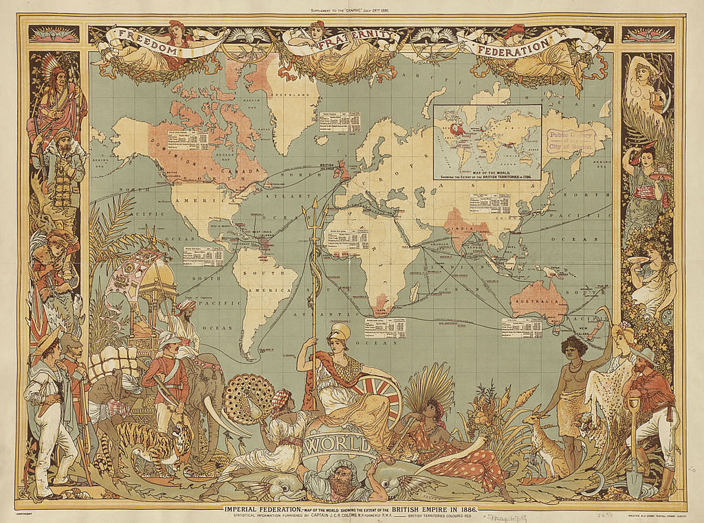 Map of the World Showing the Extent of the British Empire in 1886 | Commons