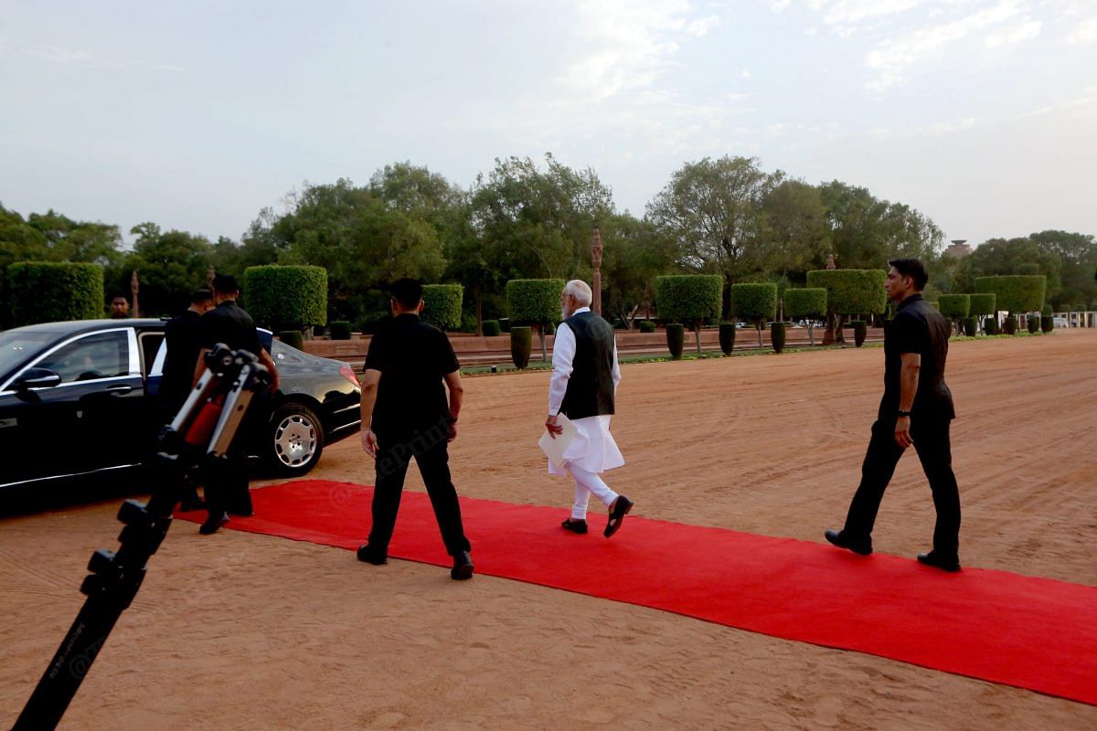 PM Narendra Modi leaving after his speech | Praveen Jain | ThePrint