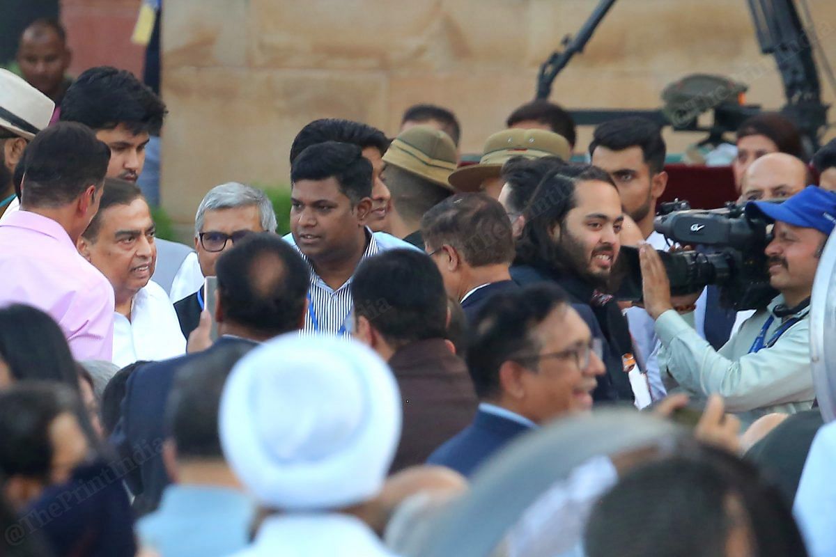 Inidan Businessman Mukesh Ambani with his son also attend the swearing-in ceremony | Praveen Jain | ThePrint