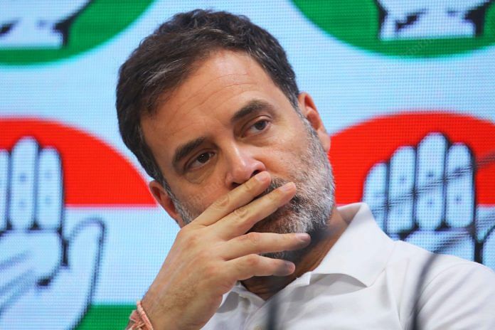 Rahul Gandhi at the Congress office | Photo: Praveen Jain | ThePrint