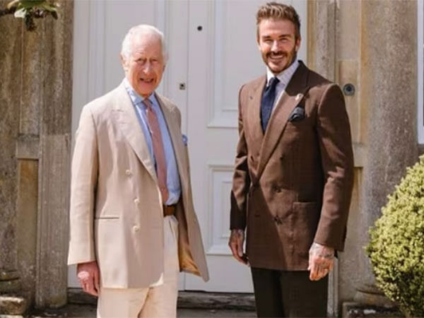 David Beckham exchanges beekeeping tips with King Charles