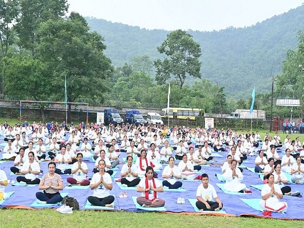 Nepal: Large scale Yoga demonstration held in Lumbini, Pokhara for International Day of Yoga