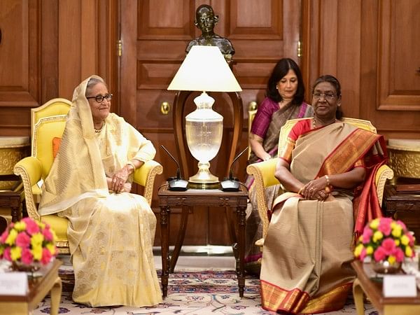 Bangladesh PM Sheikh Hasina calls on President Murmu at Rashtrapati Bhavan in Delhi