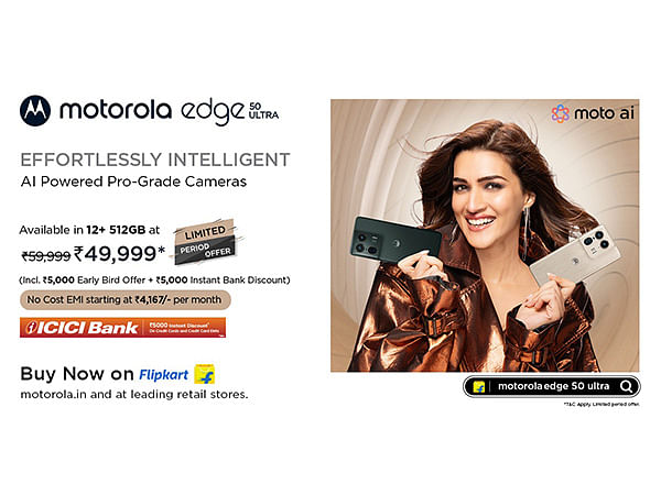 motorola edge50 Ultra with its moto AI powered Generative AI features and Smart Connect with 12+512GB goes on sale at just Rs. 49,999*