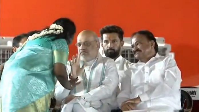 Still from video of Amit Shah in conversation with Tamilisai Soundararajan | X