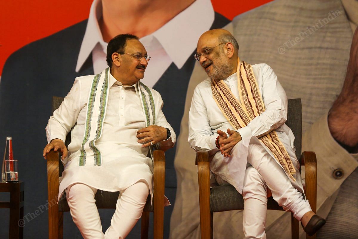 BJP president Nadda with Home Minister Shah | Suraj Singh Bisht | ThePrint