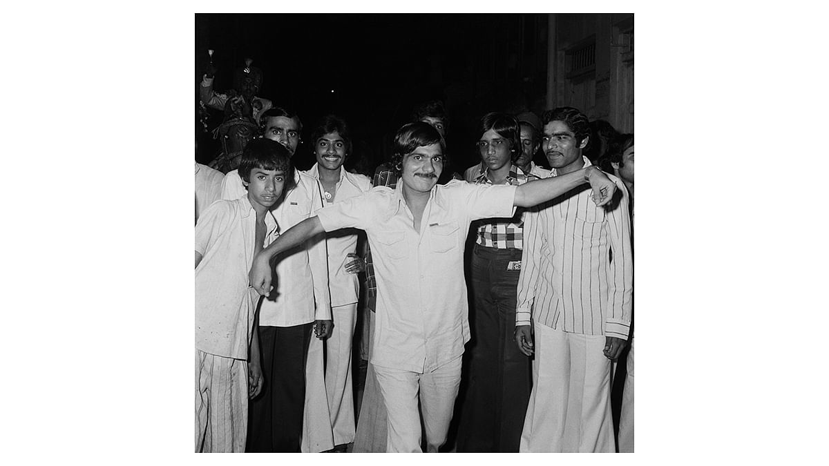 Untitled (A Man Dancing During a Wedding Baraat), Unhel, Madhya Pradesh, c. 1980, Celluloid negative. | Museum of Art and Photography (MAP), Bengaluru