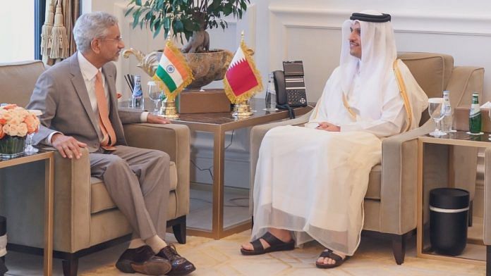 EAM Jaishankar with Qatari PM in Doha, Sunday | X@DrSJaishankar