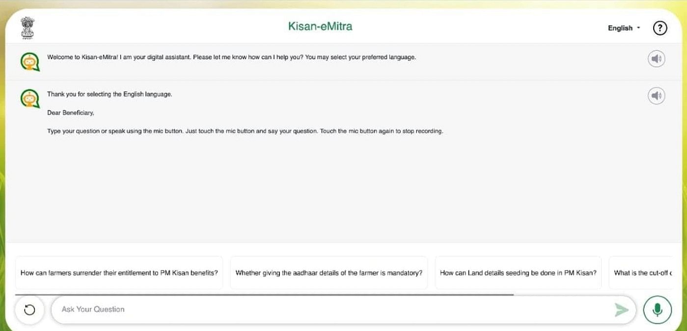 Kisan-eMitra chatbot