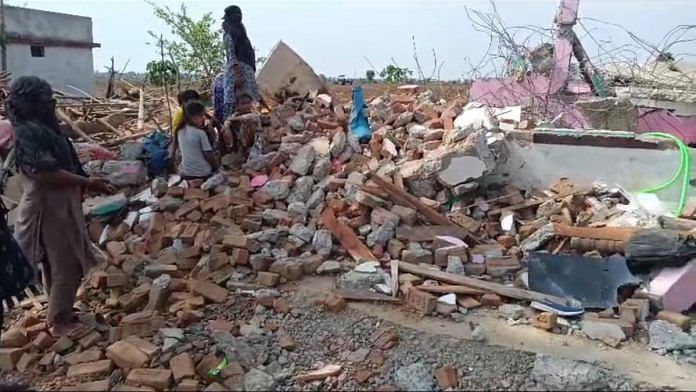 The remains of a house demolished Saturday in Mandla district in Madhya Pradesh | By special arrangement