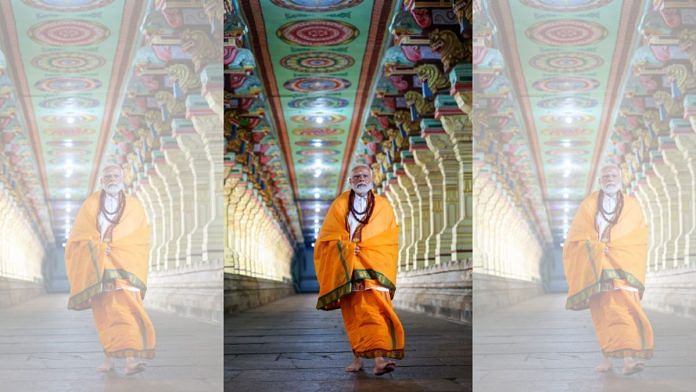 File photo: PM Modi at the Arulmigu Ramanathaswamy temple in Rameswaram, Tamil Nadu in January | ANI