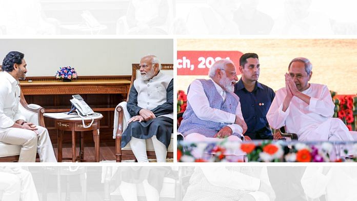 File photos of PM Modi with Jagan (L) and Patnaik (R) | Representational image | ANI