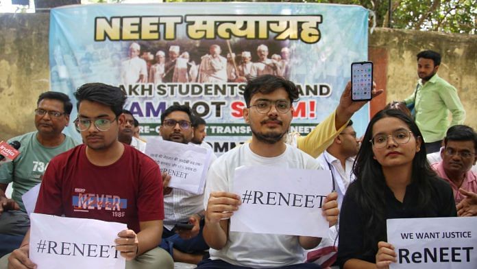 NEET aspirants and doctors protesting question paper 'leak' at Jantar Mantar | Manisha Mondal | ThePrint
