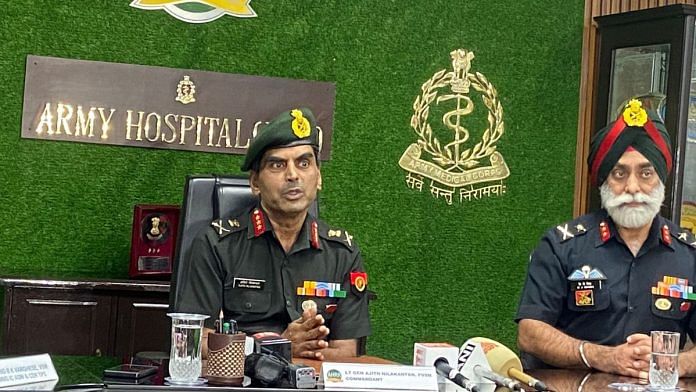 Lieutenant General Ajith Nilakantan at the Army Hospital (Research & Referral) in New Delhi