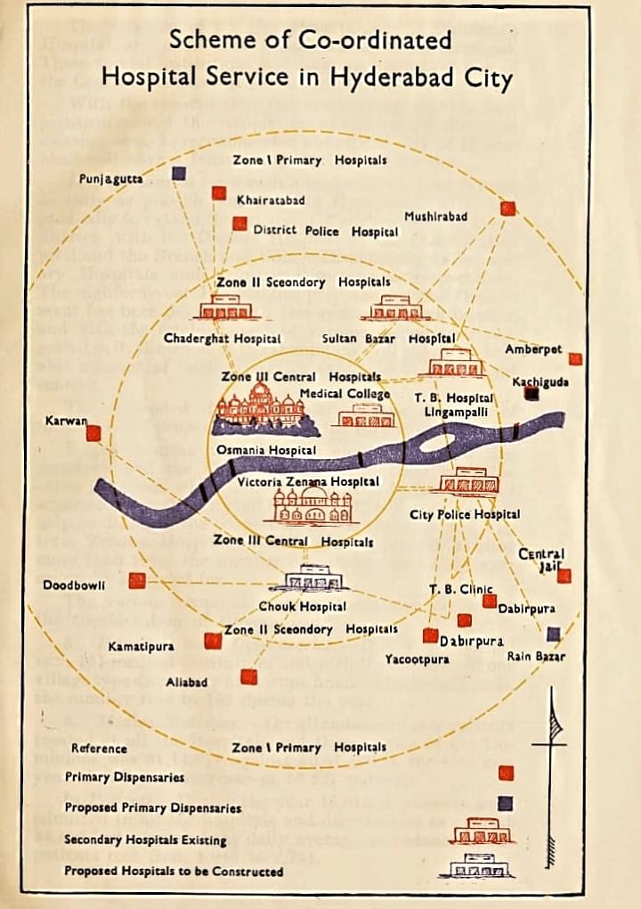 A survey map of the hospital and its peripherals, 1941-42. Credit: INTACH
