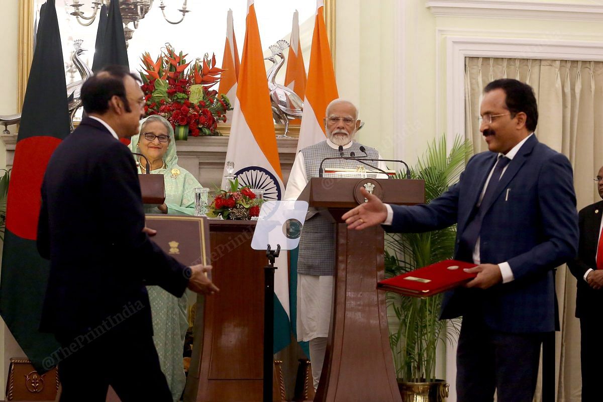 MOU of Science and Technology Agreement sign by S.Somnath Chairman of ISRO and his counterpart of Bangladesh at Hyderabad House | Praveen Jain | ThePrint