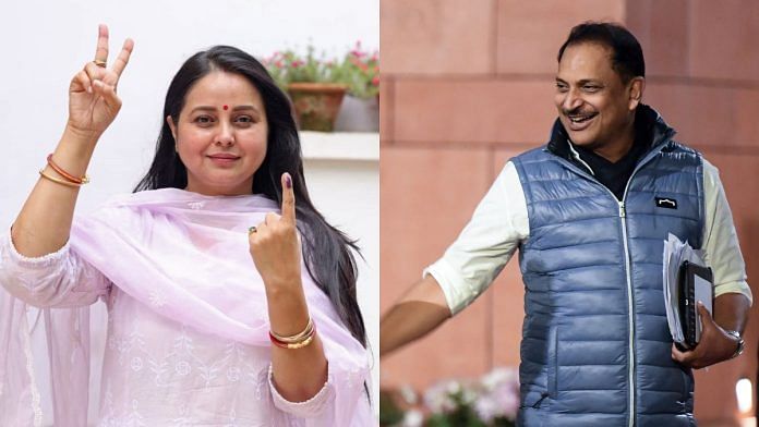 Rohini Acharya and Rajiv Pratap Rudy / File Photos: ANI