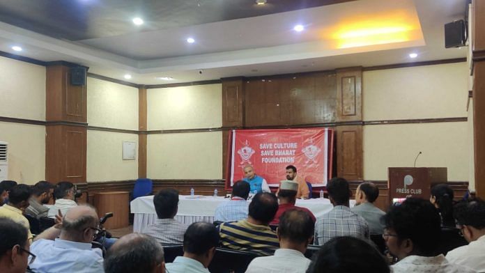 Press conference organised by Save Culture Save Bharat foundation in Delhi, Monday | Mrinalini Dhyani | ThePrint