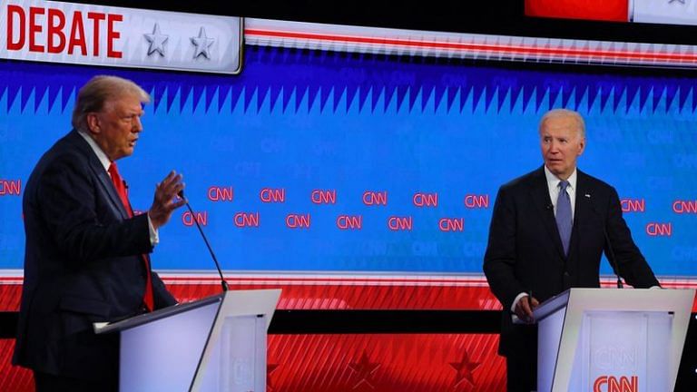 No handshake, stinging barbs marks rare side-by-side Biden-Trump presidential debate