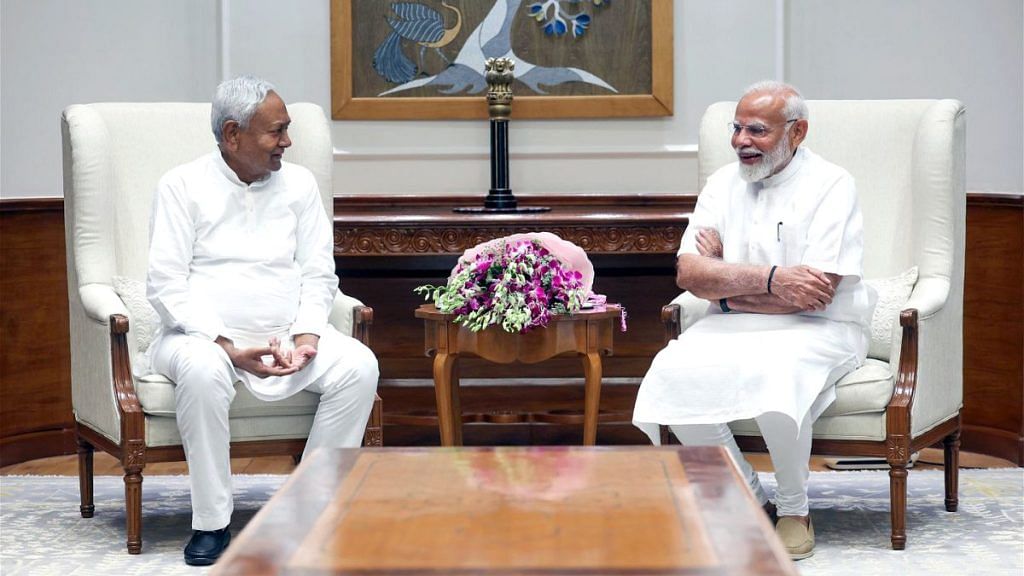 Bihar CM Nitish Kumar meets Prime Minister Narendra Modi at the PM's residence in New Delhi Monday | ANI