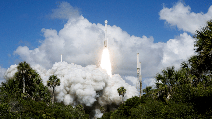 A United Launch Alliance Atlas V rocket carrying two astronauts aboard Boeing's Starliner-1 Crew Flight Test (CFT), is launched on a mission to the International Space Station, in Cape Canaveral, Florida, U.S. | Reuters | Joe Skipper