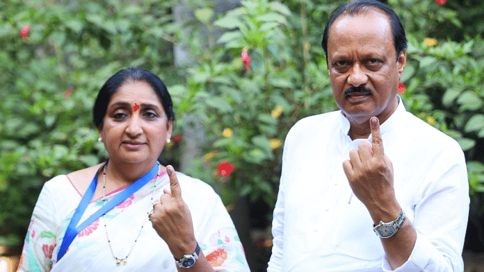 Nationalist Congress Party (NCP) Chief Ajit Pawar and his wife Sunetra Ajit Pawar | File Photo | ANI