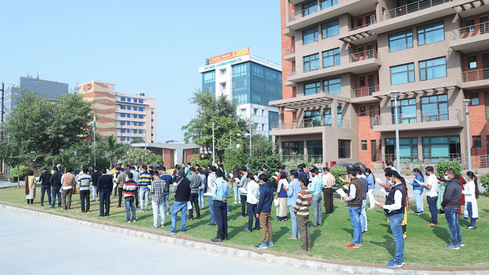 Candidates in queue at an exam centre | Representational Image | Courtesy: NTA