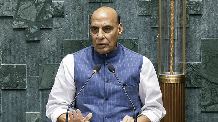 Defence Minister Rajnath Singh takes oath as a member of the 18th Lok Sabha during its first session | ANI