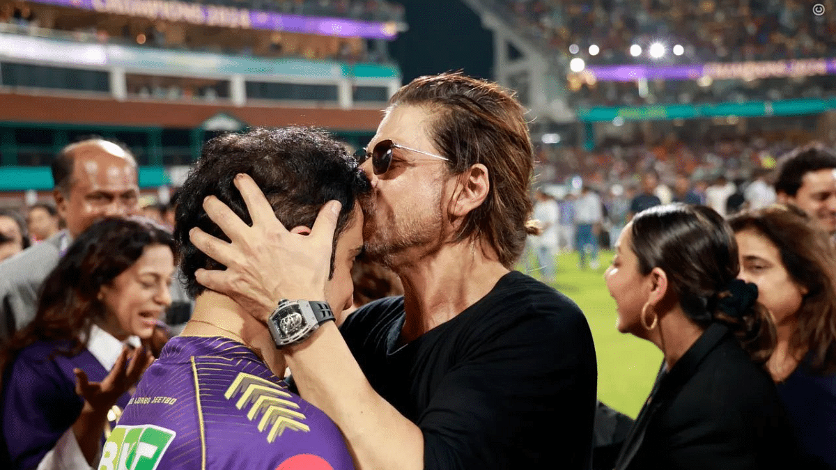 Kolkata Knight Riders owner Shah Rukh Khan with Gautam Gambhir after KKR won the IPL 2024 | X/@GautamGambhir