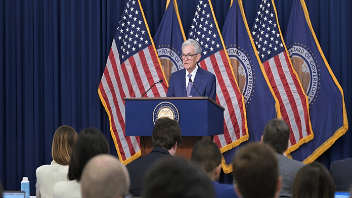 US Fed Chair Jerome Powell addressing reporters at the Federal Open Market Committee press conference on 12 June | Credit: X(formerly Twitter)/@ani_digital