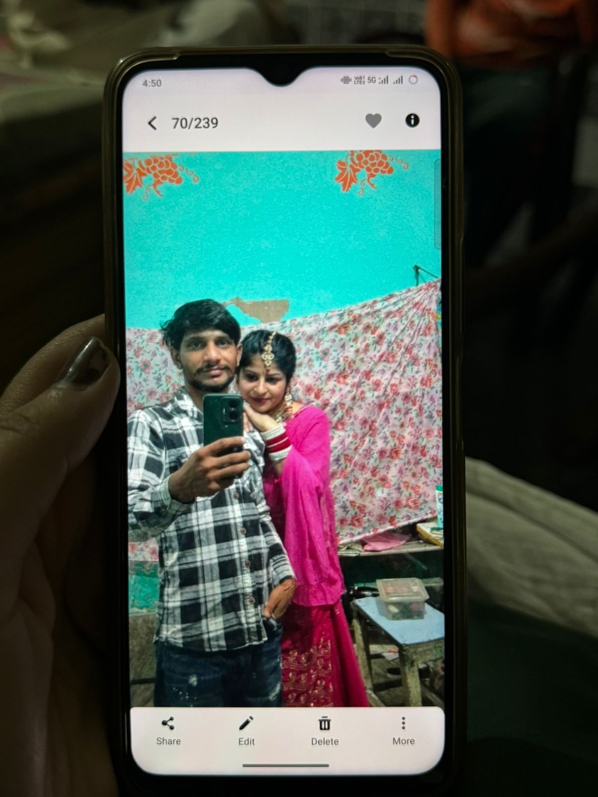 A picture of Anil and Komal on his phone. | Sagrika Kissu | ThePrint