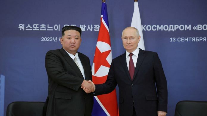 Russia's President Vladimir Putin and North Korea's leader Kim Jong Un attend a meeting at the Vostochny ?osmodrome in the far eastern Amur region, Russia, September 13, 2023 in this image released by North Korea's Korean Central News Agency | vua Reuters