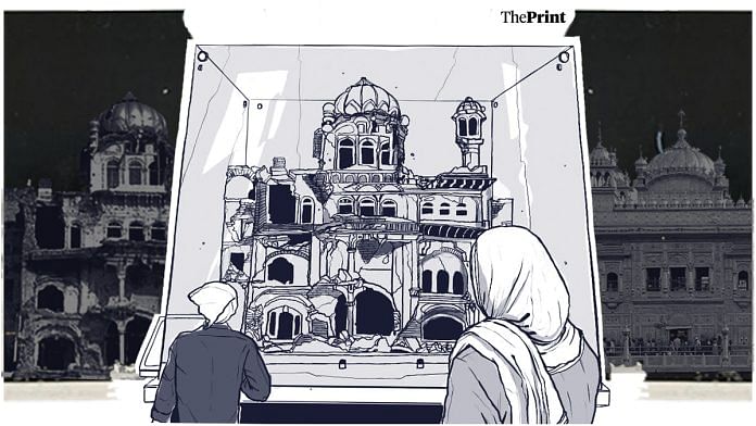 Model of the holy Akal Takht | Illustration: Soham Sen | ThePrint