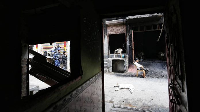 File photo of shops that were set on fire during riots in northeast Delhi's Shiv Vihar | ANI