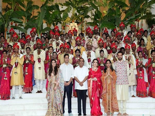 Ambani family hosts mass wedding for 50 underprivileged couples