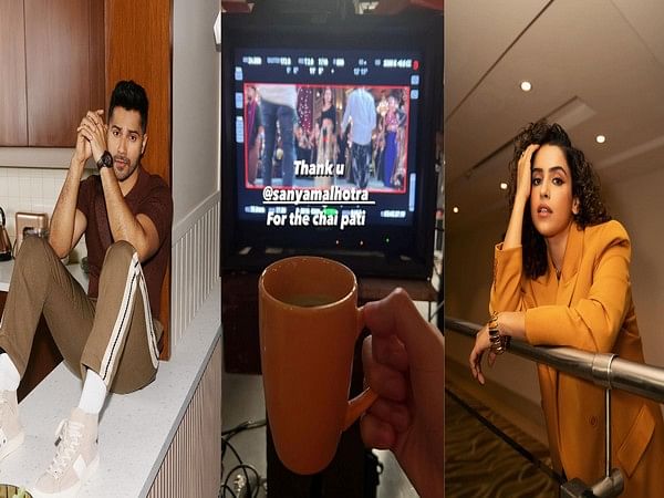 'Sunny Sanskari Ki Tulsi Kumari': Varun Dhawan drops picture from sets, thanks Sanya Malhotra for 'chai pati'