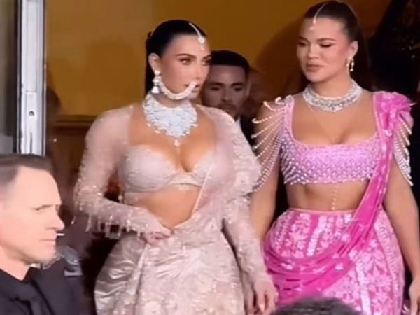 Kim Kardashian stuns in embellished lehenga, sis Khloe looks gorgeous in pink attire at Anant-Radhika’s ‘Shubh Aashirwad’ ceremony