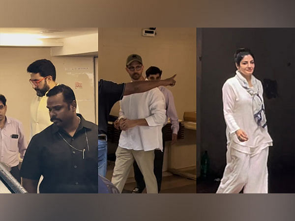 Abhishek Bachchan, Hrithik Roshan, Raveena Tandon and others pay visit to Farah Khan after her mother Menaka Irani passes away