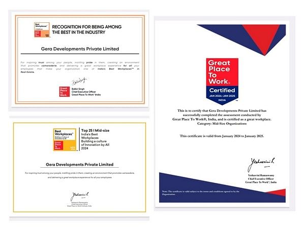 Gera Developments wins India's Best Workplaces™ in Real Estate 2024 and features in India's Great Mid-size Workplaces list