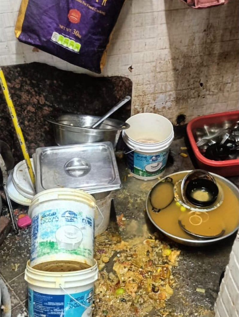  Kitchen premises found very unhygienic and water stagnation observed in cleaning area