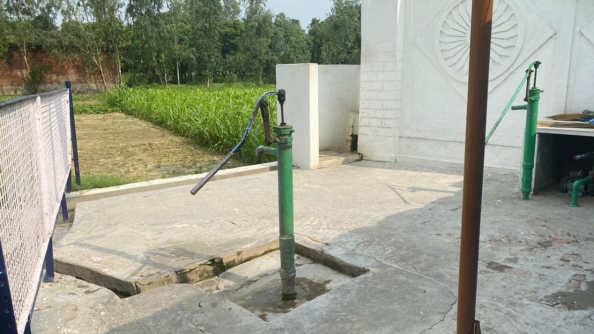 A hand pump installed inside the ashram of Bhole Baba in Bahadur Nagar | Shikha Salaria | ThePrint