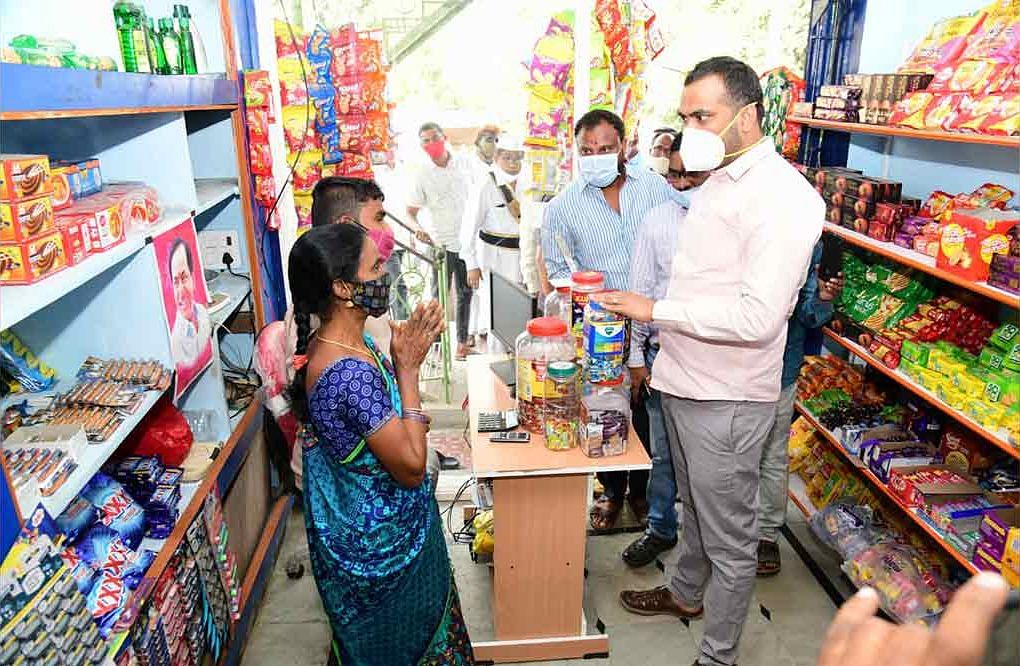 RV Karnan, the then collector of Karimnagar, inspected Dalit Bandhu Units in Huzurabad