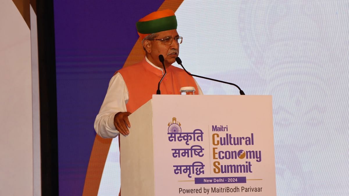 Arjun Ram Meghwal at the podium | Special arrangement