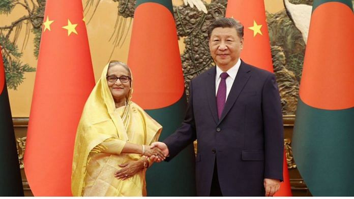 Bangladesh PM Sheikh Hasina with Chinese President Xi Jinping in Beijing, China | X: Awami League (@albd1971)