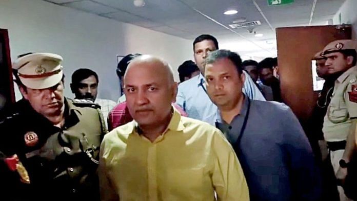 Former Delhi Deputy Chief Minister Manish Sisodia at Rouse Avenue Court | Photo: ANI