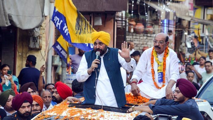 Punjab CM Bhagwant Mann holding roadshow in support of AAP candidate Mohinder Bhagat for Jalandhar West assembly bypoll on 3 July, 2024 | ANI