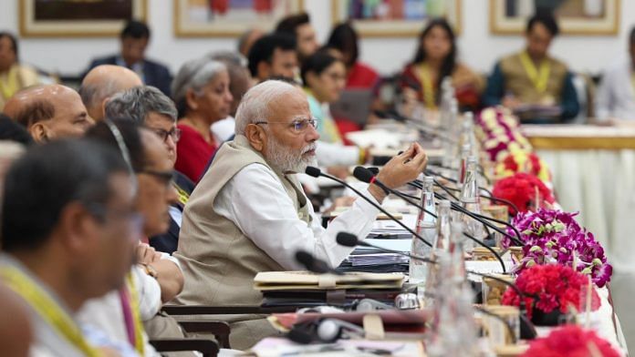 Prime Minister Narendra Modi addressing NITI Aayog meeting in New Delhi, Saturday | X @narendramodi
