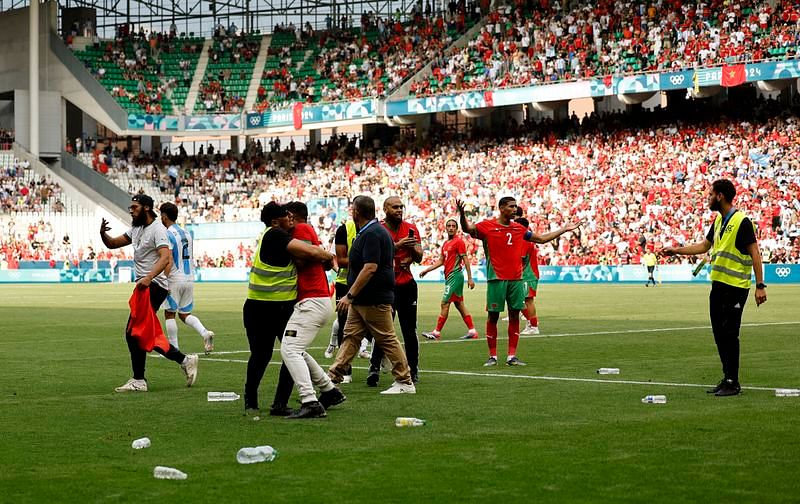 OlympicsSoccerArgentina beaten 21 by Morocco in chaotic opener