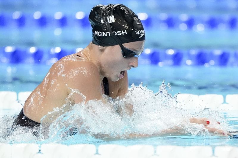 OlympicsSwimmingWorld record holder McIntosh eyes 400 medley gold
